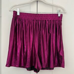 ZARA Pink Metallic waistband Shorts